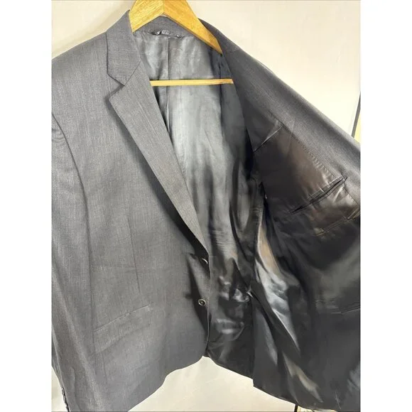 Saks Fifth Avenue Black Ermenegildo Zegna Wool Blazer Men’s 44R Gray Made Italy
